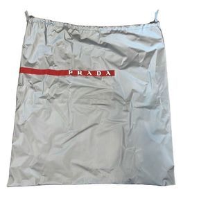 Prada Sport Grey Red Nylon Drawstring Dustbag EUC